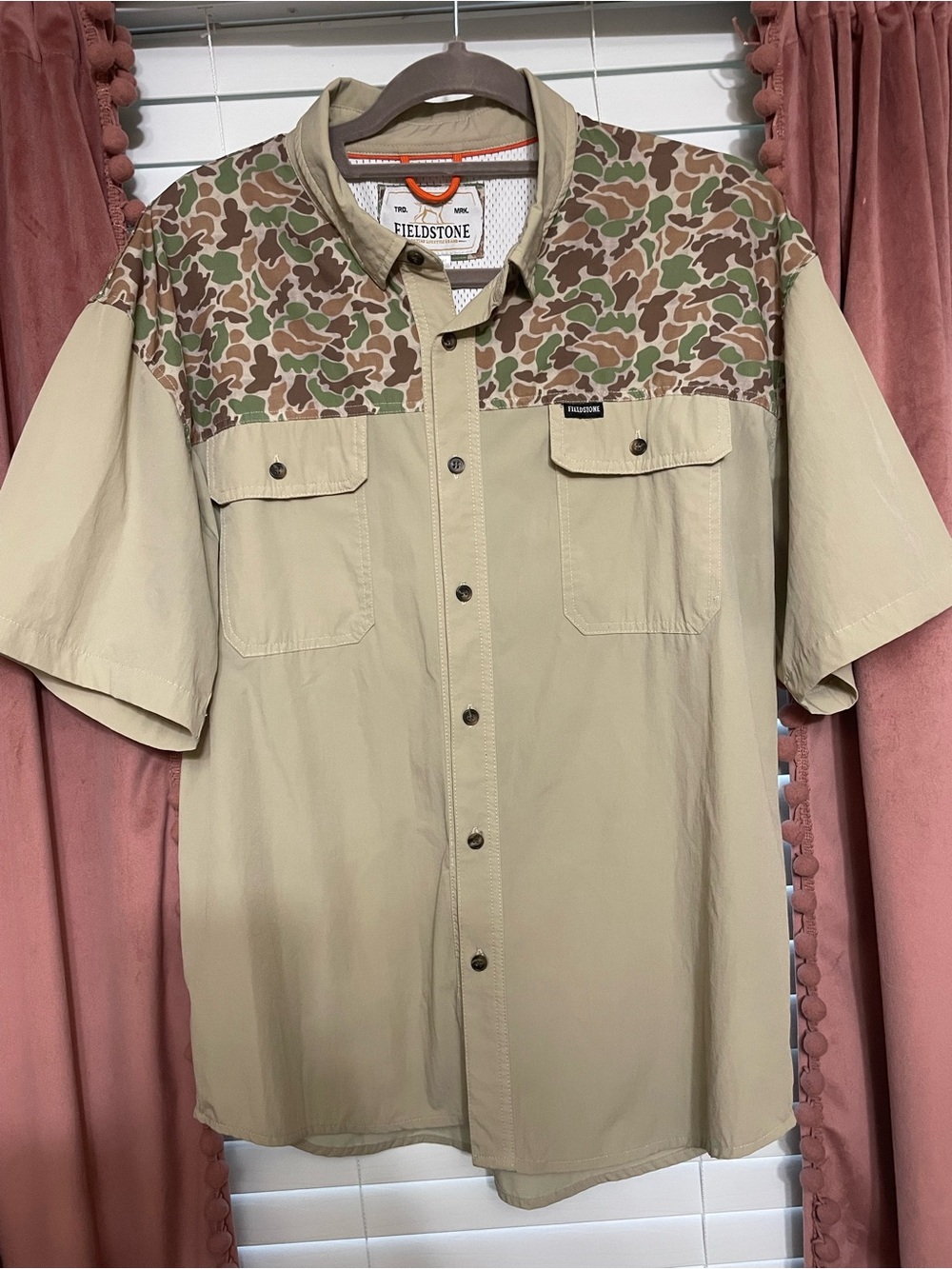 Fieldstone Wingman Short Sleeve Button-Up Shirt with Camouflage